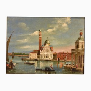 Follower of Canaletto, View of Venice, San Giorgio Maggiore, 19th Century, Oil on Canvas