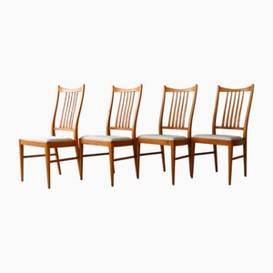Chaises Vintage Scandinaves en Hêtre, 1950s-1960s, Set de 4