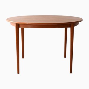 Scandinavian Round Extendable Teak Table, 1960s