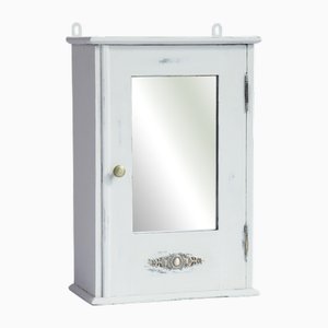 Antique Shabby White Mirror Medicine Cabinet