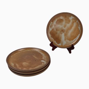 Vintage Brutalist Terracotta Plates, 1970s, Set of 4