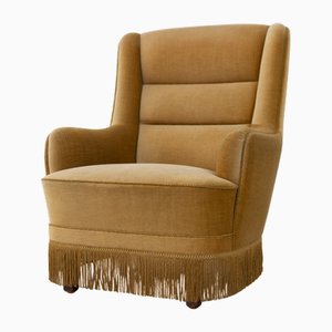 Mid-Century Danish Velvet Lounge Chair, 1960s