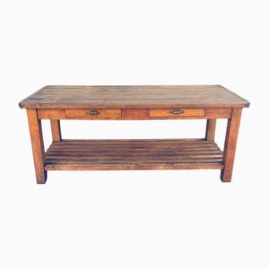 Grande Table Antique en Hêtre, 1900s
