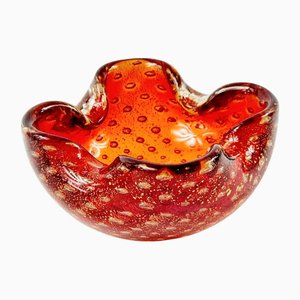 Mid-Century Catchall oder Aschenbecher aus Muranoglas mit Gold Dust & Luftblasen von Barovier & Toso, Italien, 1960er