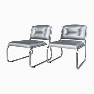 Set of Italian Art Deco Chairs in Leather, 1960
