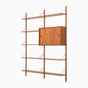 Skandinavisches Teak Wandregal mit 2 Ablagen, 1970er