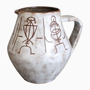 Mid-Century French Ceramic Pitcher by Alexandre Kostanda, 1960s