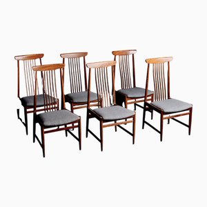 Chaises de Salle à Manger à Dossier Fuseau, Danemark, 1960s, Set de 6
