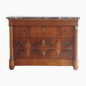 Antique Empire Chest of Drawers with Marble Top