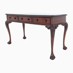 Chippendale Revival Console Table in Mahogany with Ball and Claw Feet, 1920s