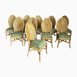 Chaises Vintage en Bambou, 1970s, Set de 10