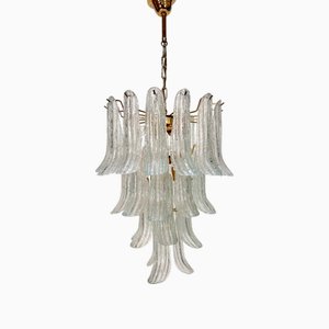 Grand Lustre en Verre de Murano et Laiton, 1970s