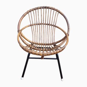 Vintage Armlehnstuhl aus Rattan, 1960er