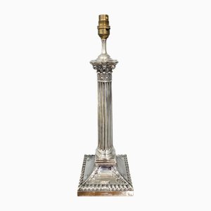 Antique Silver Plated Table Lamp, 1880