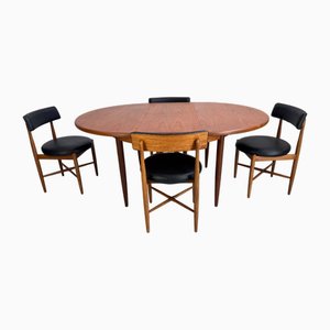 Tavolo da pranzo vintage con sedie di G-Plan, anni '60, set di 5