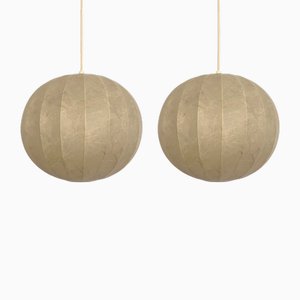 Mid-Century Modern German Cocoon Pendant from Goldkant Leuchten, 1960s, Set of 2