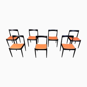 Belgische Mid-Century Esszimmerstühle, 1960er, 7 . Set