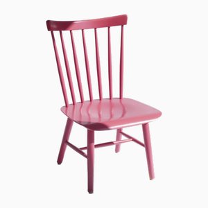 Mid-Century Modern Pink Wooden Chair