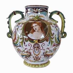 Vase en Céramique avec Décor Classique de Faenza, Italie, 1950s