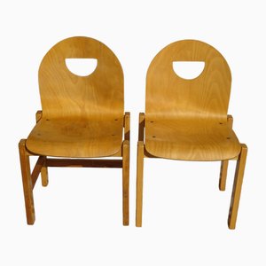 Light Beech Dining Chairs, Set of 2