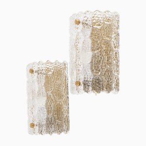 Swedish Wall Lamps by Carl Fagerlund for Orrefors, 1960, Set of 2