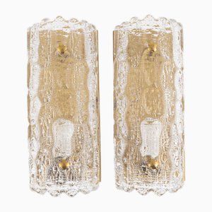 Schwedische Glas Wandlampen von Carl Fagerlund für Orrefors, 1960er, 2er Set