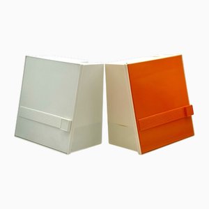 Vintage Wandschränke in Orange & Weiß von Flair, 1970er, 2er Set
