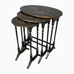 Edwardianische Chinoiserie Satztische, 1910, 3er Set