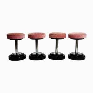 Vintage Art Deco Stools, 1950s, Set of 4