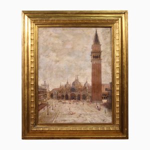 View of St. Mark's Square, 1917, Oil on Canvas, Framed