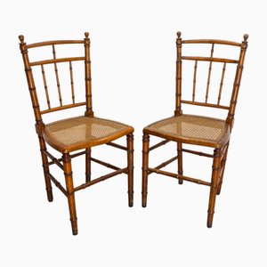 Napoleon III Caned Beech Chairs, France, Late 19th Century, Set of 2