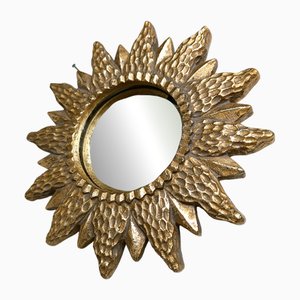 Vintage Convex Sunburst Mirror, 1970s
