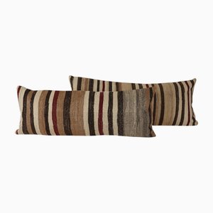 Turkish Striped Kilim Cushion Covers, Set of 2
