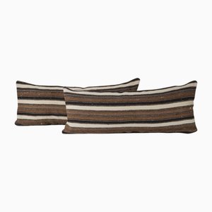 Housses de Coussin Kilim en Chanvre Rayé, Turquie, Set de 2