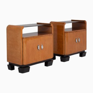 Vintage Art Deco Nightstands, 1930, Set of 2
