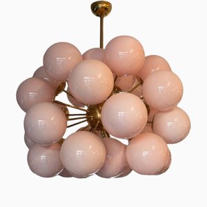 Lampadario Balloons in vetro di Murano rosa di Murano per Murano