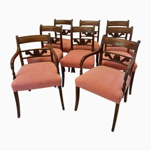 Chaises de Salle à Manger Regency Antiques en Acajou, 1830s, Set de 8