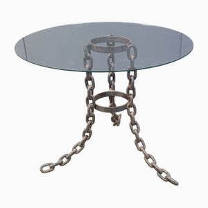 Brutalistischer Kettenglied Couchtisch oder Beistelltisch, 1970er
