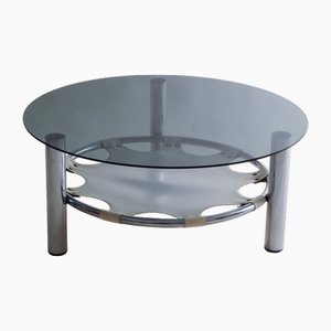 Space Age Couchtisch aus Glas & Chrom