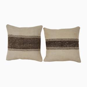 Housses de Coussin Kilim à Rayures, Turquie, Set de 2