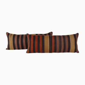 Housses de Coussin Kilim en Laine à Rayures, Set de 2
