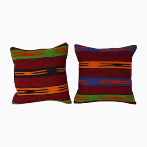Housses de Coussin Géométriques Kilim, Set de 2