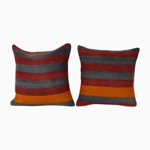 Housses de Coussin Kilim Rayées, Set de 2