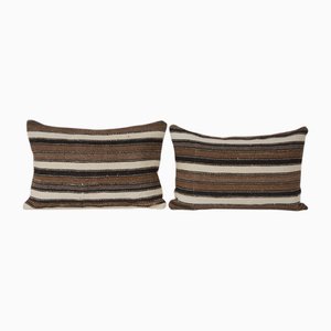 Housses de Coussin Lombaire Minimaliste en Chanvre, Set de 2