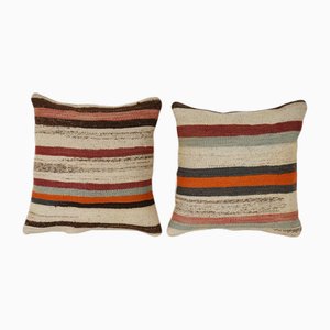 Housses de Coussin Kilim en Chanvre Artisanales, Turquie, Set de 2