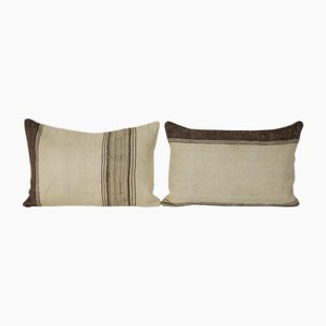 Housses de Coussin Kilim Vintage en Chanvre, Turquie, Set de 2