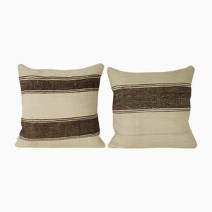 Natural Kilim Throw Cushion Covers, Set of 2