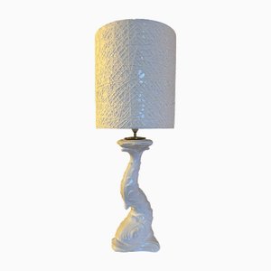 Große Tischlampe aus weißer Keramik, 1960er