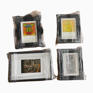 Keith Haring, uvres diverses avec l'aimable autorisation de George Mulder, 1980s, Cartes Postales Lithographie Offset, Set de 4
