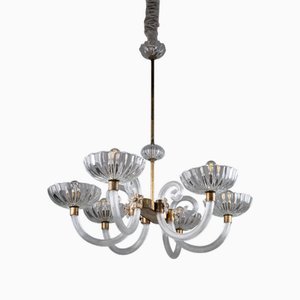 Großer Art Deco Kronleuchter aus Muranoglas von Barovier & Toso, 1940er